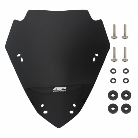 GP Kompozit Yamaha XMAX 250 2024-2026 Uyumlu Spor Ön Cam Siyah