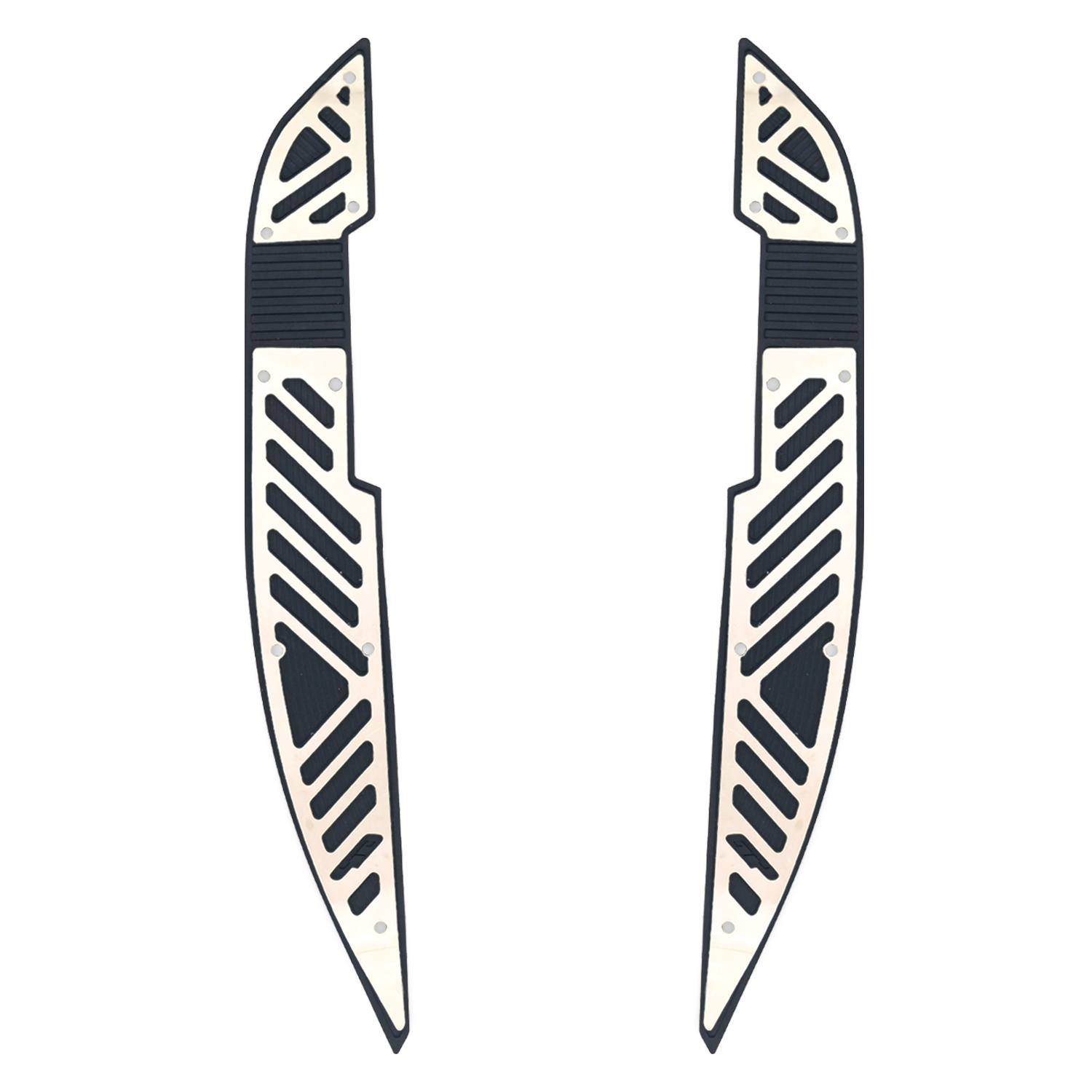 GP Kompozit Honda PCX 125 / 150 2021-2024 Uyumlu Kauçuk Detaylı Krom Basamak Siyah-Krom