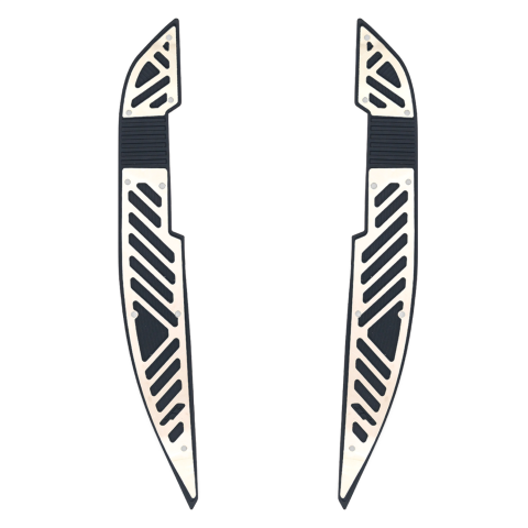 GP Kompozit Honda PCX 125 / 150 2021-2024 Uyumlu Kauçuk Detaylı Krom Basamak Siyah-Krom