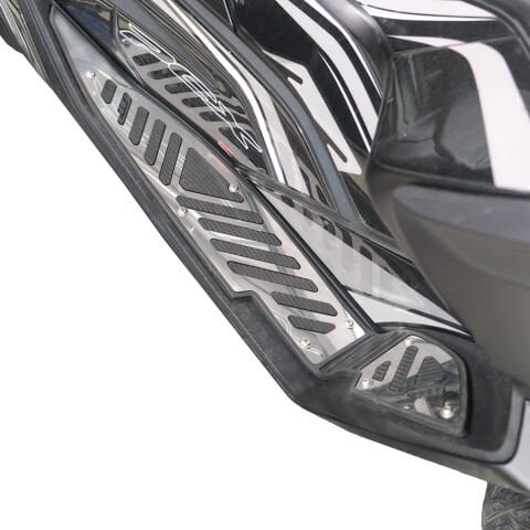 GP Kompozit Honda PCX 125 / 150 2021-2024 Uyumlu Kauçuk Detaylı Krom Basamak Siyah-Krom