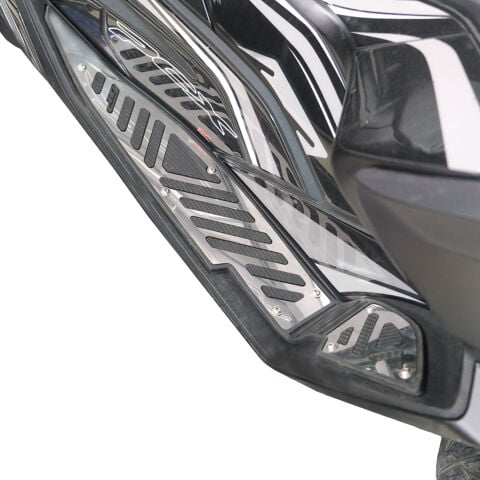 GP Kompozit Honda PCX 125 / 150 2021-2024 Uyumlu Kauçuk Detaylı Krom Basamak Siyah-Krom