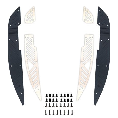 GP Kompozit Honda PCX 125 / 150 2021-2024 Uyumlu Kauçuk Detaylı Krom Basamak Siyah-Krom