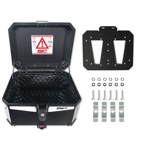 GP Kompozit Universal 45 lt Alüminyum Motosiklet Çantası Siyah