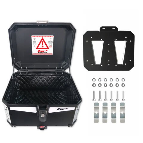 GP Kompozit Universal 45 lt Alüminyum Motosiklet Çantası Siyah