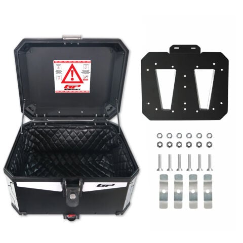 GP Kompozit Universal 45 lt Alüminyum Motosiklet Çantası Siyah