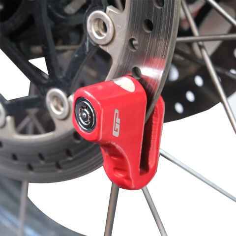 GP Kompozit DSK002 Universal Motosiklet Disk Kilidi Kırmızı