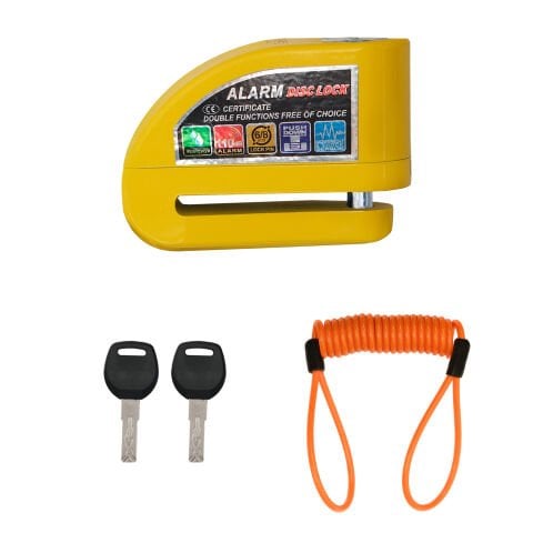 GP Kompozit DSK003 Universal Alarmlı Motosiklet Disk Kilidi Sarı