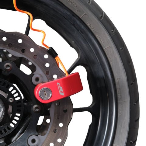 GP Kompozit DSK003 Universal Alarmlı Motosiklet Disk Kilidi Kırmızı