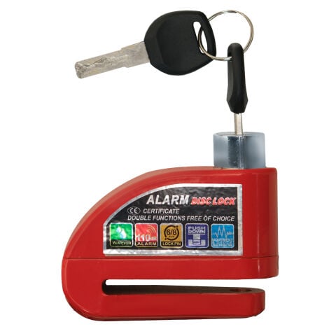 GP Kompozit DSK003 Universal Alarmlı Motosiklet Disk Kilidi Kırmızı