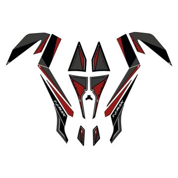 GP Kompozit Yamaha NMAX 125 / 155 2015-2020 Uyumlu Tank Pad Seti Kırmızı