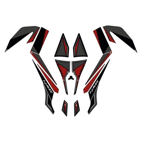 GP Kompozit Yamaha NMAX 125 / 155 2015-2020 Uyumlu Tank Pad Seti Kırmızı