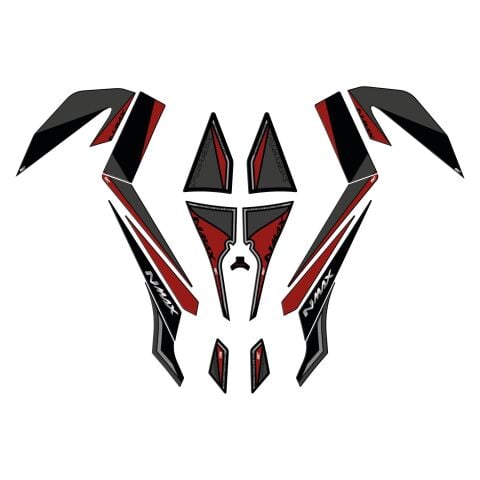 GP Kompozit Yamaha NMAX 125 / 155 2015-2020 Uyumlu Tank Pad Seti Kırmızı