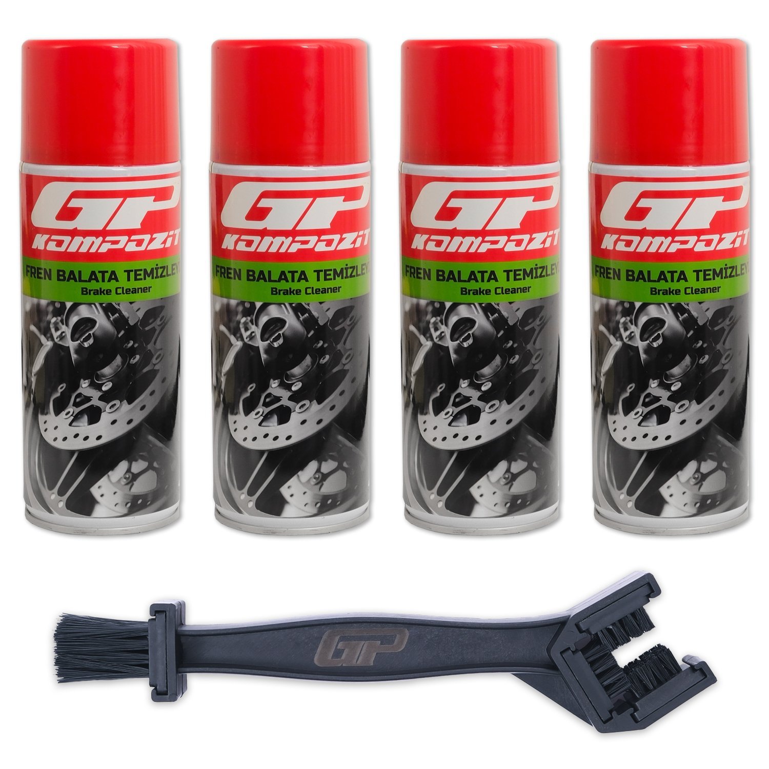 GP Kompozit BKM05 Motosiklet Bakım Seti (4 X Balata Spreyi + Zincir Temizleme Fırçası)