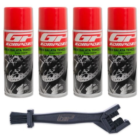 GP Kompozit BKM05 Motosiklet Bakım Seti (4 X Balata Spreyi + Zincir Temizleme Fırçası)