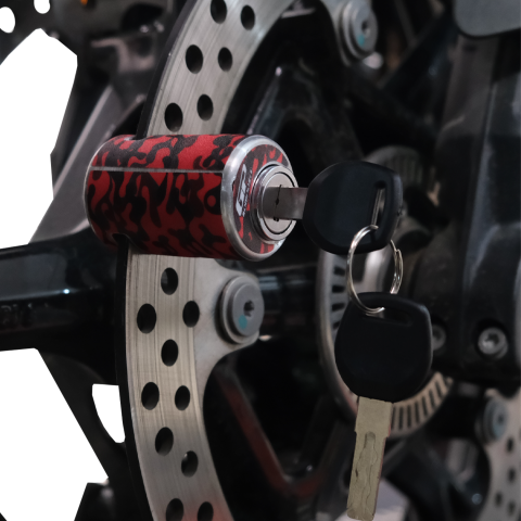 GP Kompozit DSK001 Universal Motosiklet Disk Kilidi Kırmızı-Siyah