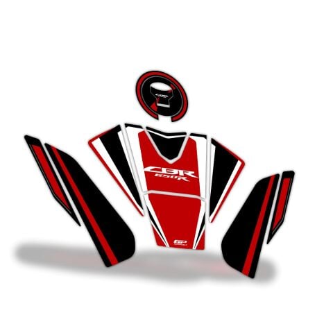 GP Kompozit Honda CBR650R 2019-2023 Uyumlu Tank Pad Seti Kırmızı