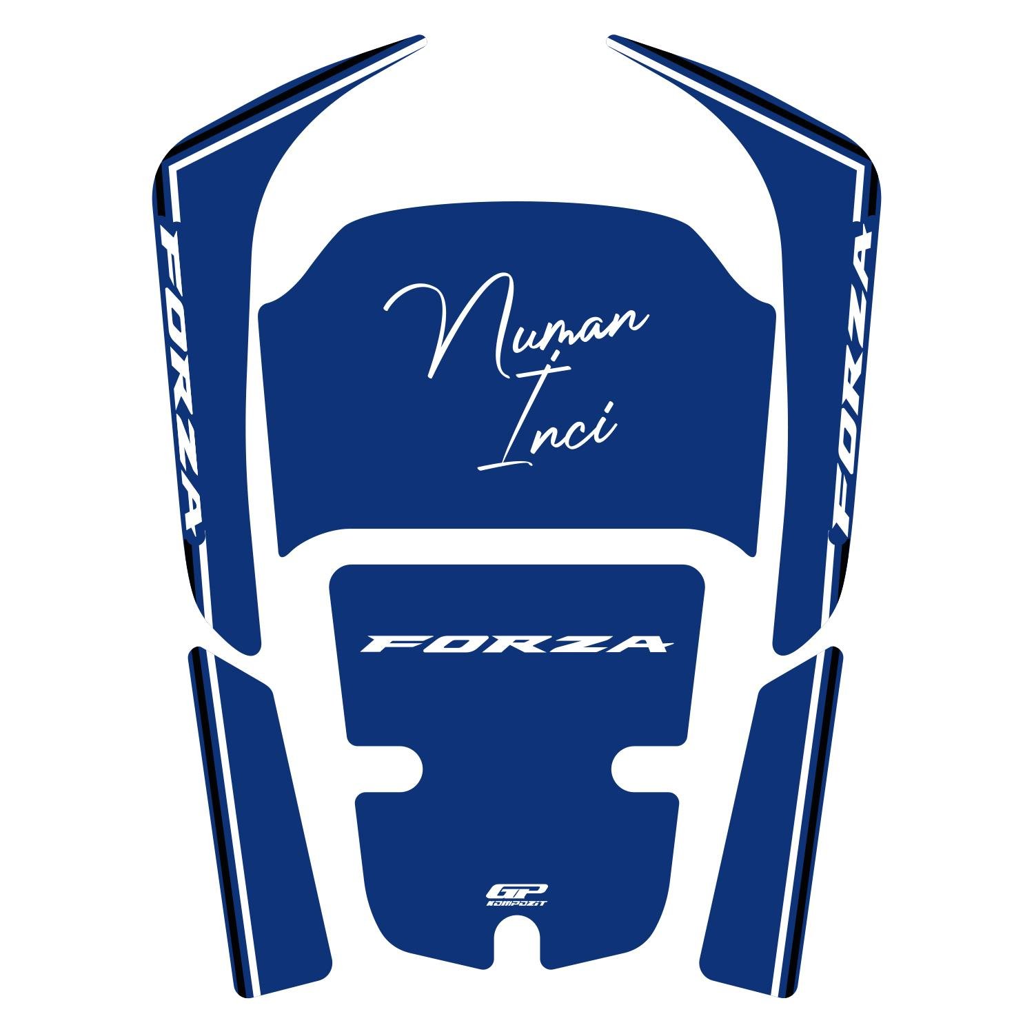 GP Kişiye Özel Honda Forza 250 2018-2025 Uyumlu Tank Pad Mavi