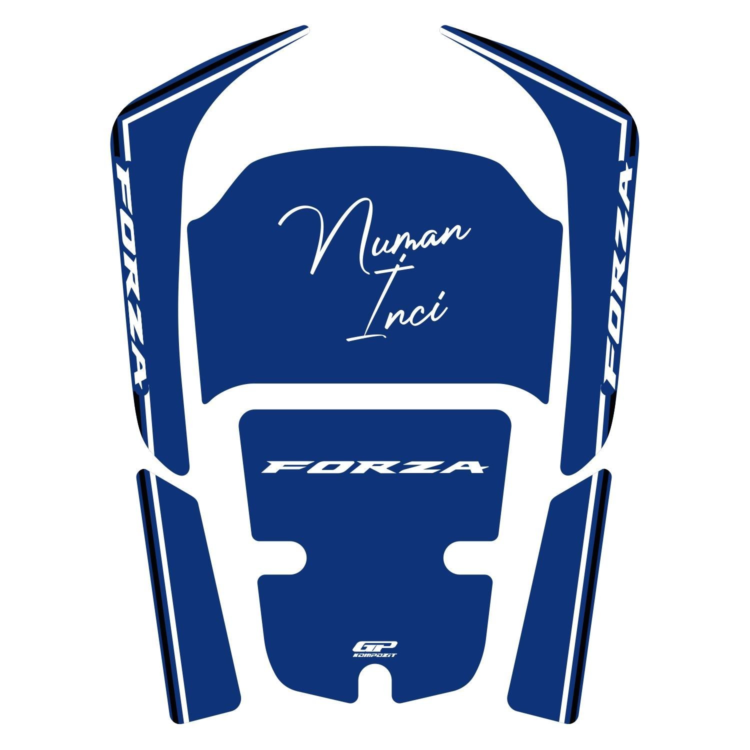 GP Kişiye Özel Honda Forza 250 2018-2026 Uyumlu Tank Pad Mavi