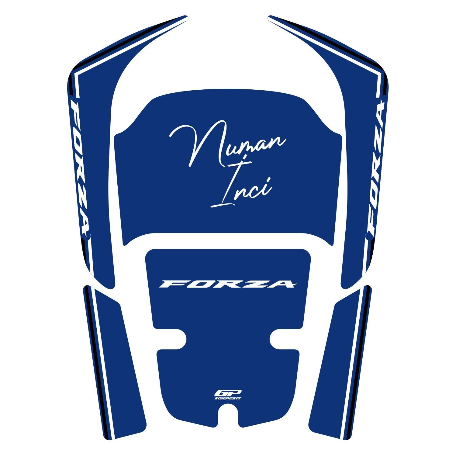 GP Kişiye Özel Honda Forza 250 2018-2026 Uyumlu Tank Pad Mavi