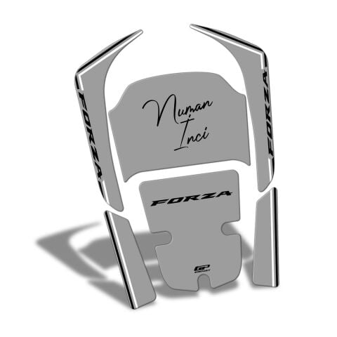 GP Kişiye Özel Honda Forza 250 2018-2025 Uyumlu Tank Pad Nardo Gri