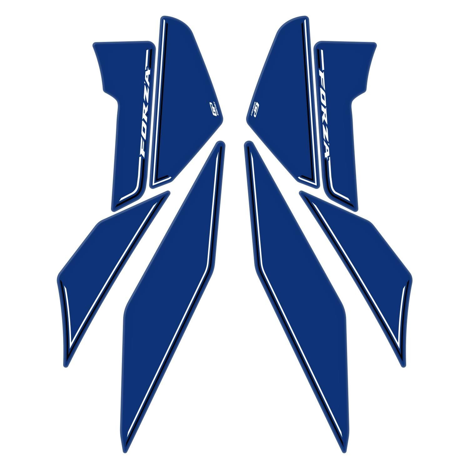 GP Kompozit Honda Forza 250 2018-2025 Uyumlu Yan Alt Ayak Pad Mavi