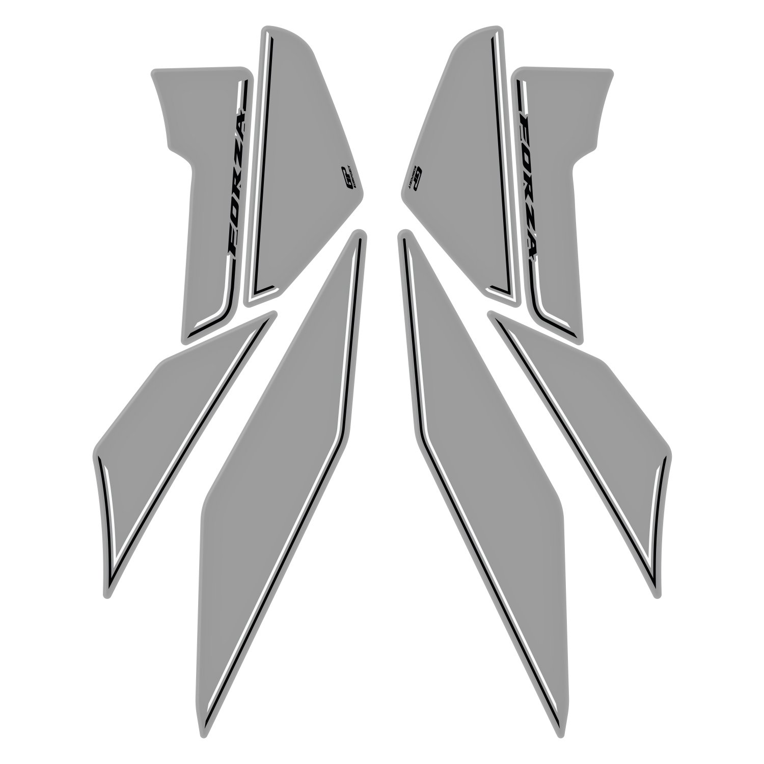 GP Kompozit Honda Forza 250 2018-2025 Uyumlu Yan Alt Ayak Pad Nardo Gri