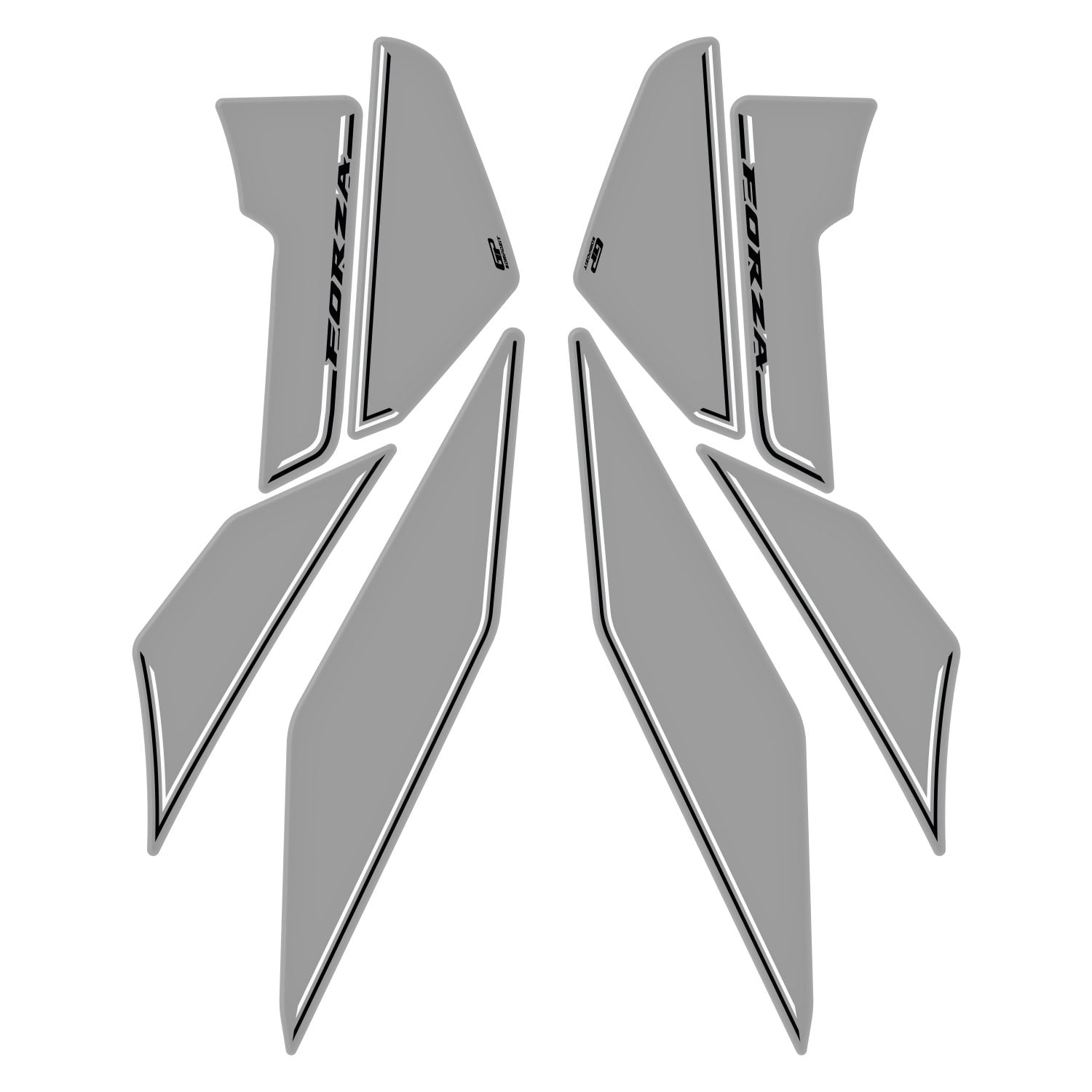 GP Kompozit Honda Forza 250 2018-2026 Uyumlu Yan Alt Ayak Pad Nardo Gri