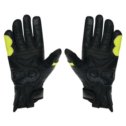 GP Kompozit ELD04-BY Tam Korumalı Dokunmatik Deri Racing Motosiklet Eldiveni