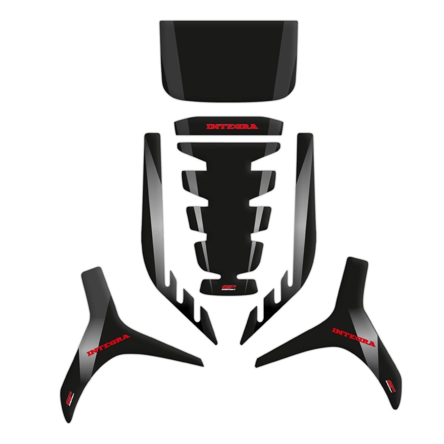 GP Kompozit Honda NC 750 D Integra 2014-2020 Uyumlu Tank Pad Siyah-Gri