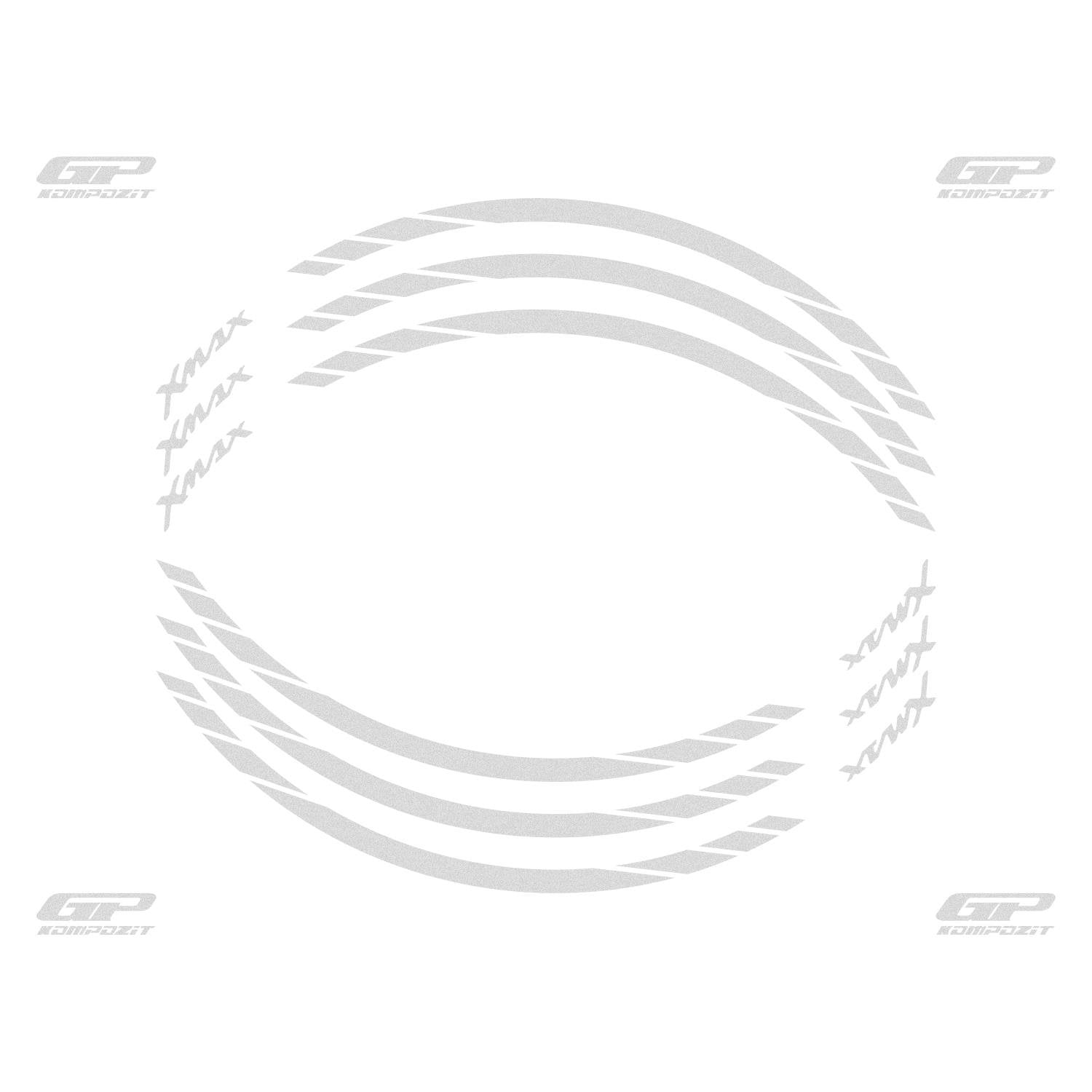 GP Kompozit Yamaha XMAX 2004-2022 Uyumlu Jant Şeridi Reflektif Gri