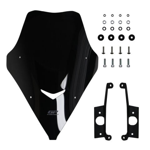 GP Kompozit SYM Jet X 125 2022-2025 Uyumlu Kısa Ön Cam Siyah