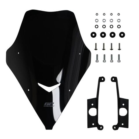 GP Kompozit SYM Jet X 125 2022-2025 Uyumlu Kısa Ön Cam Siyah