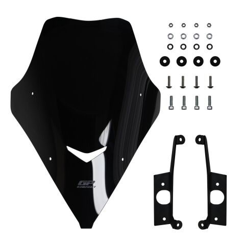 GP Kompozit SYM Jet X 125 2022-2025 Uyumlu Kısa Ön Cam Siyah