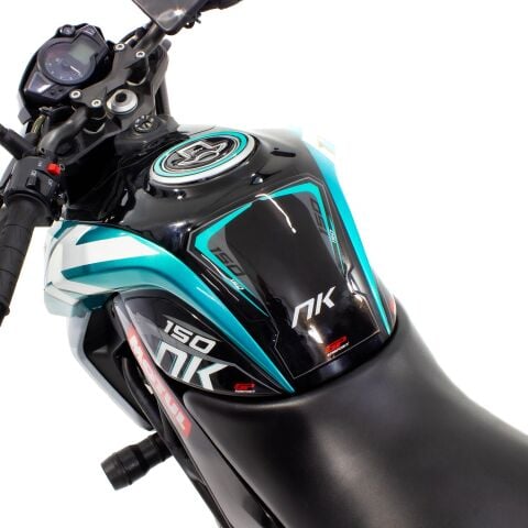GP Kompozit CF Moto 150 NK 2016-2022 Uyumlu Tank Pad Seti Siyah-Turkuaz
