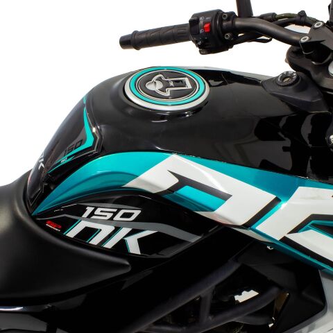 GP Kompozit CF Moto 150 NK 2016-2022 Uyumlu Tank Pad Seti Siyah-Turkuaz