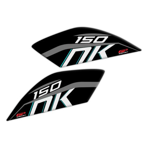 GP Kompozit CF Moto 150 NK 2016-2022 Uyumlu Tank Pad Seti Siyah-Turkuaz