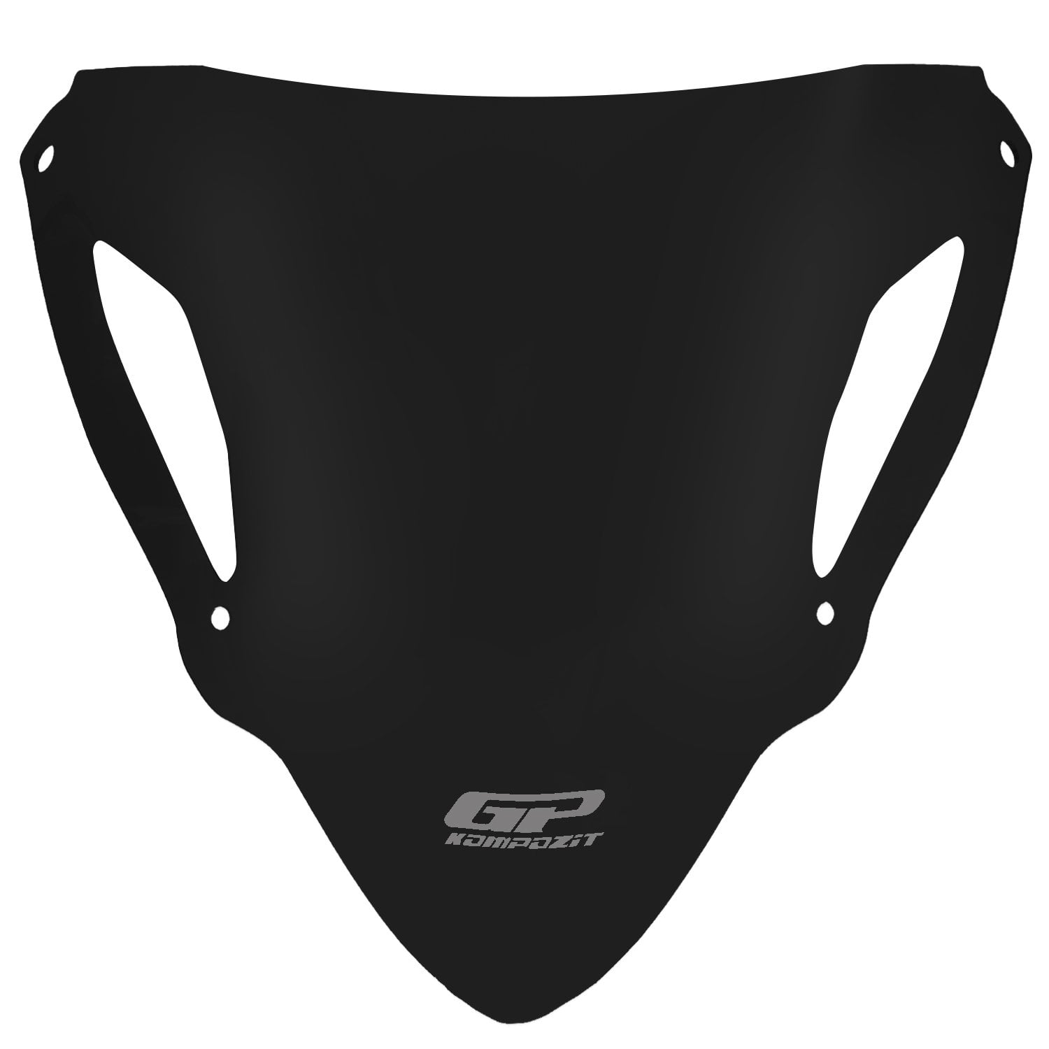 GP Kompozit Kawasaki ZX-6R 2024-2025 Uyumlu Ön Cam Siyah