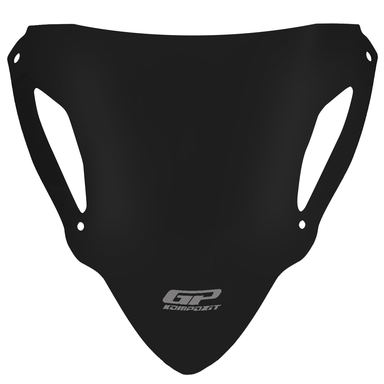 GP Kompozit Kawasaki ZX-6R 2024-2025 Uyumlu Ön Cam Siyah