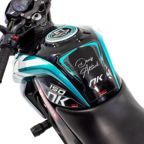 GP Kişiye Özel CF Moto 150 NK 2016-2022 Uyumlu Tank Pad Seti Siyah-Turkuaz