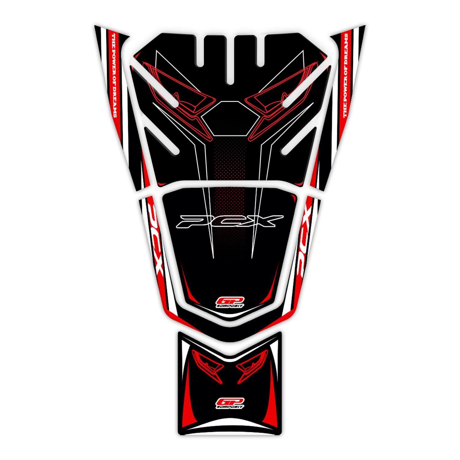 GP Kompozit Honda PCX 125 2021-2024 Uyumlu Tank Pad Kırmızı