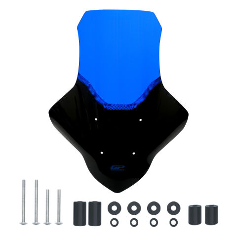 GP Kompozit Yamaha NMAX 125 / 155 2021-2024 Uyumlu Baskılı Ön Cam Mavi