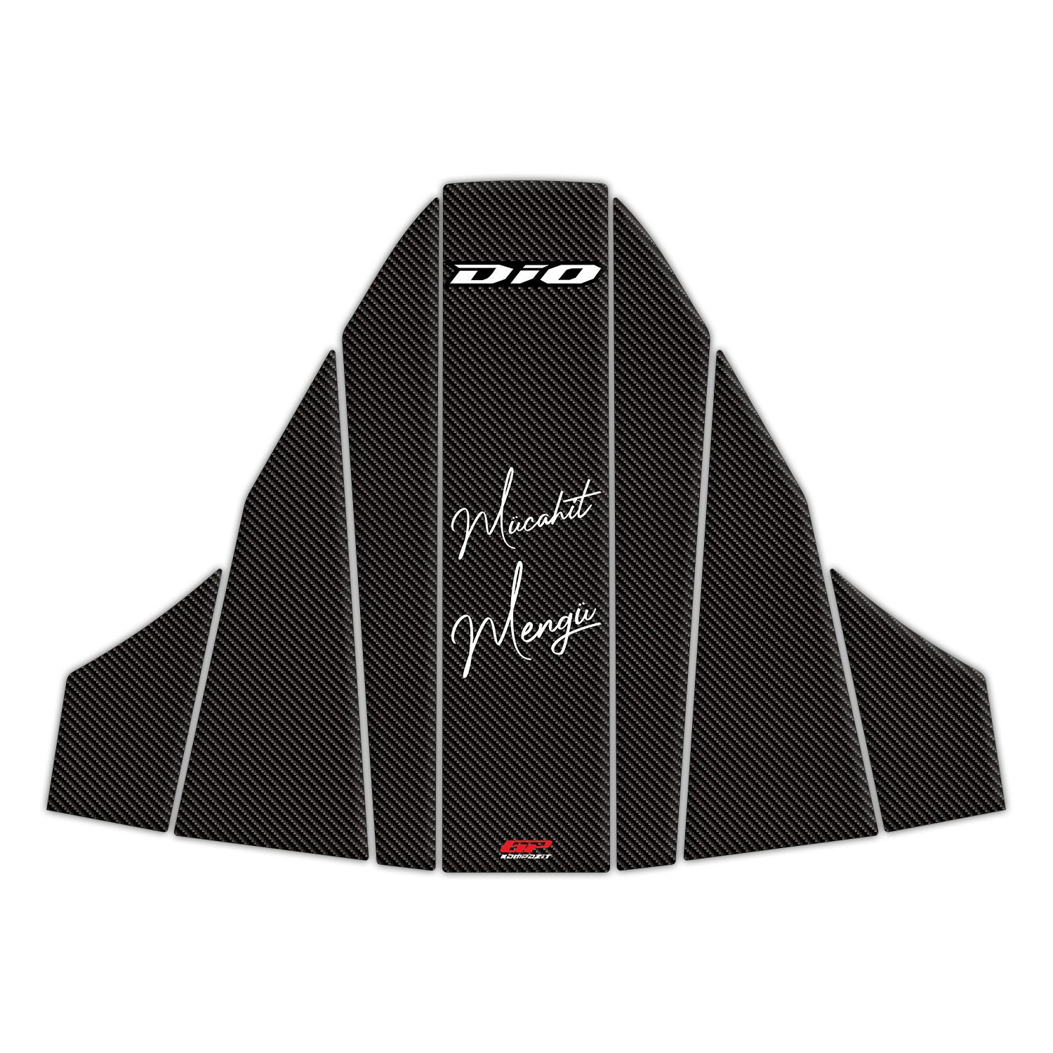 GP Kişiye Özel Honda Dio 2021-2025 Uyumlu Tank Pad Seti Karbon