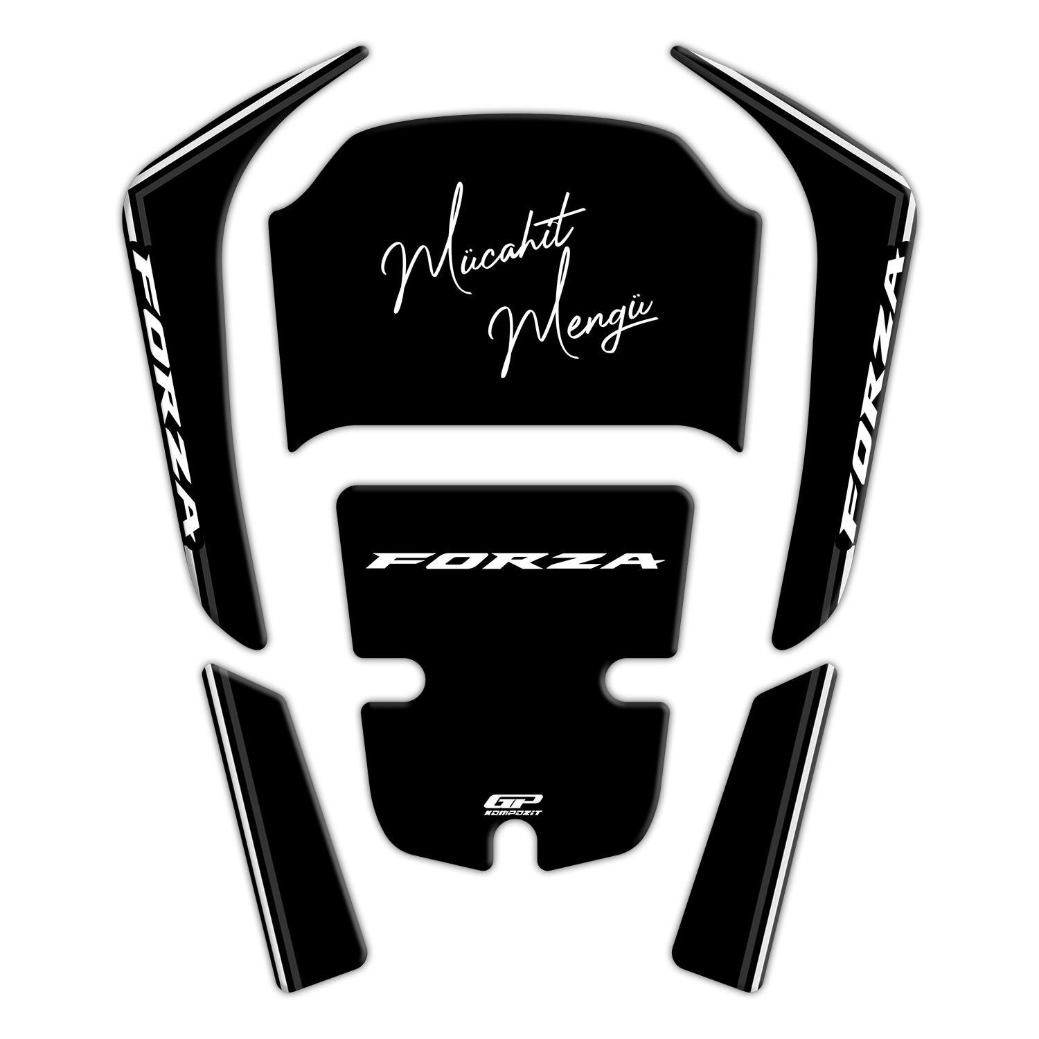GP Kişiye Özel Honda Forza 250 2018-2025 Uyumlu Tank Pad Siyah
