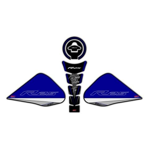 GP Kişiye Özel Yamaha R25 2015-2018 Uyumlu Tank Pad Seti Mavi