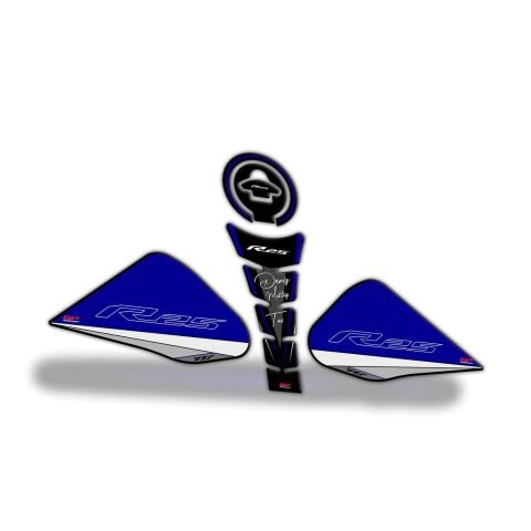 GP Kişiye Özel Yamaha R25 2015-2018 Uyumlu Tank Pad Seti Mavi
