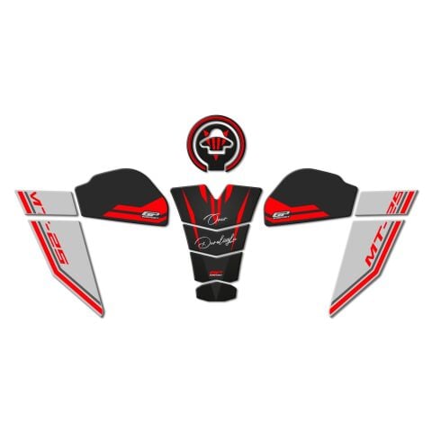 GP Kişiye Özel Yamaha MT-25 2020-2025 Uyumlu Tank Pad Seti Kırmızı