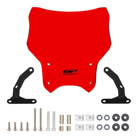 GP Kompozit Honda CB125R 2012-2024 Uyumlu Kısa Ön Cam Kırmızı