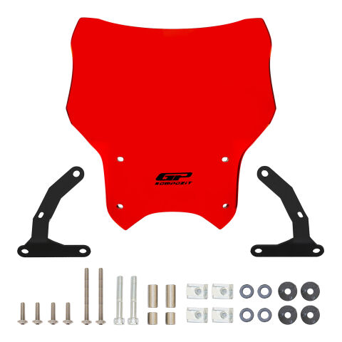 GP Kompozit Honda CB125R 2012-2024 Uyumlu Kısa Ön Cam Kırmızı