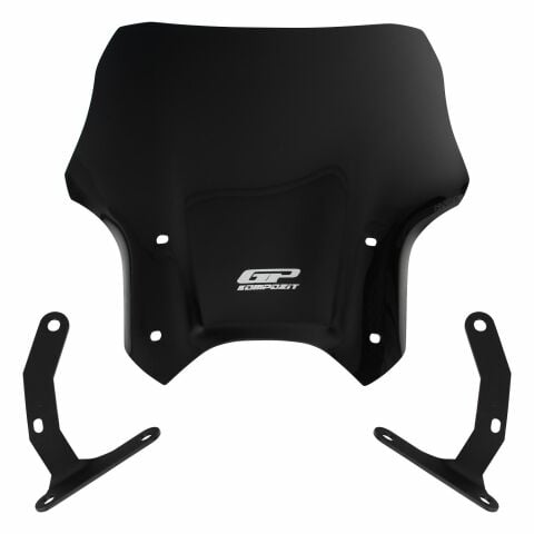GP Kompozit Honda CB125R / CB250R 2012-2024 Uyumlu Kısa Ön Cam Siyah