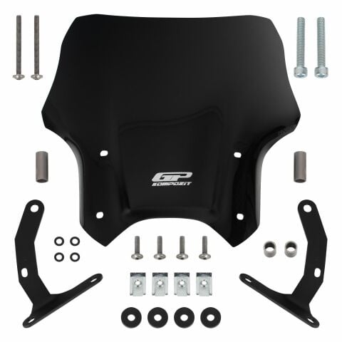 GP Kompozit Honda CB125R / CB250R 2012-2024 Uyumlu Kısa Ön Cam Siyah